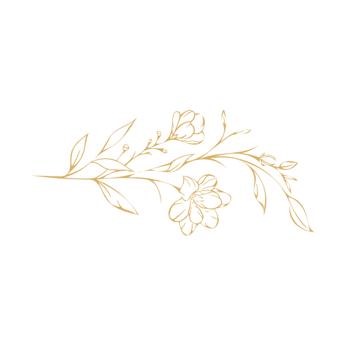 Pictogramme d'une fleur de couleur doré avec des lignes fines